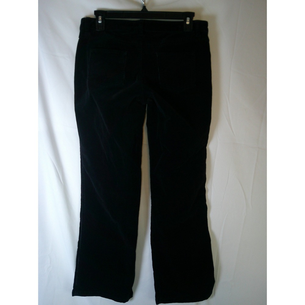 Woolrich Black Corduroy Velour Straight Leg Pants Womens Petite Size 4 1215 BLK - Picture 2 of 3